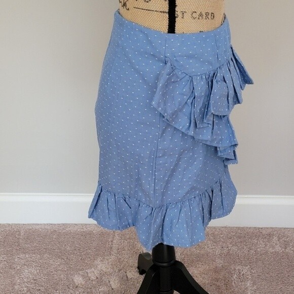 Tularosa ruffle denim like skirt - Picture 2 of 5